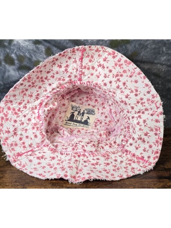 OOAK Handmade Boho Indie Pink John Deere Upcycle Bucket Hat Adjustable M 22\